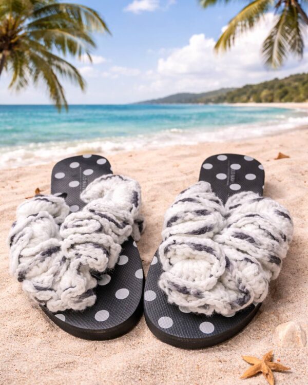🌃Midnight Marble Ruffle Crochet Sandals Women’s 8
