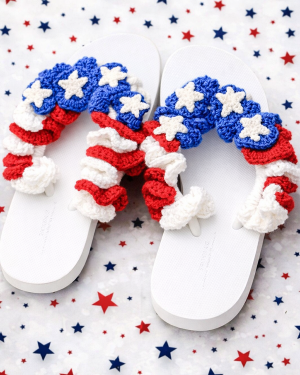 ❤️💙Star-Spangled Charm Ruffled Sandals Women’s 10