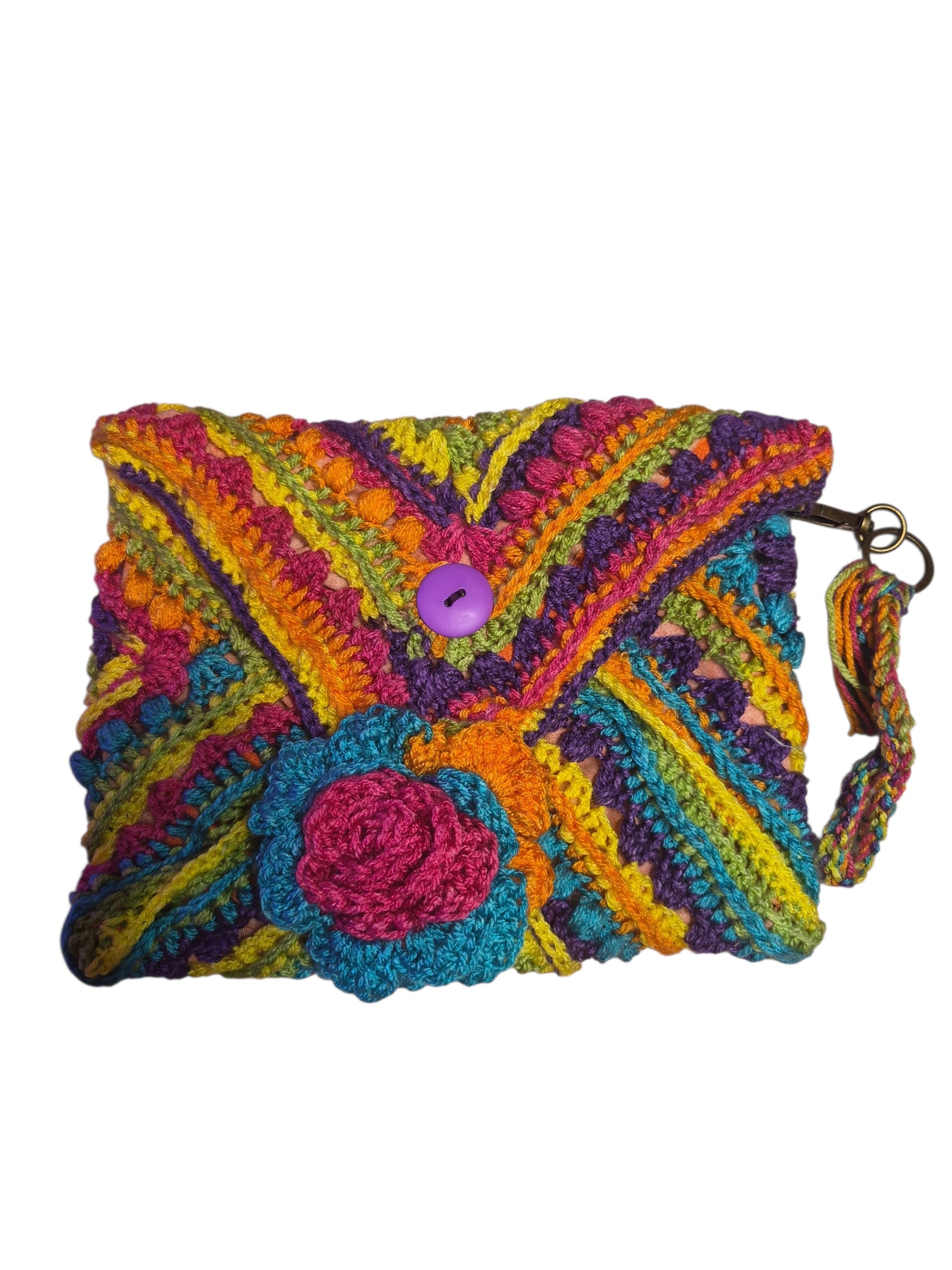 Kaleidoscope Woven Drift Envelope Wristlet Clutch