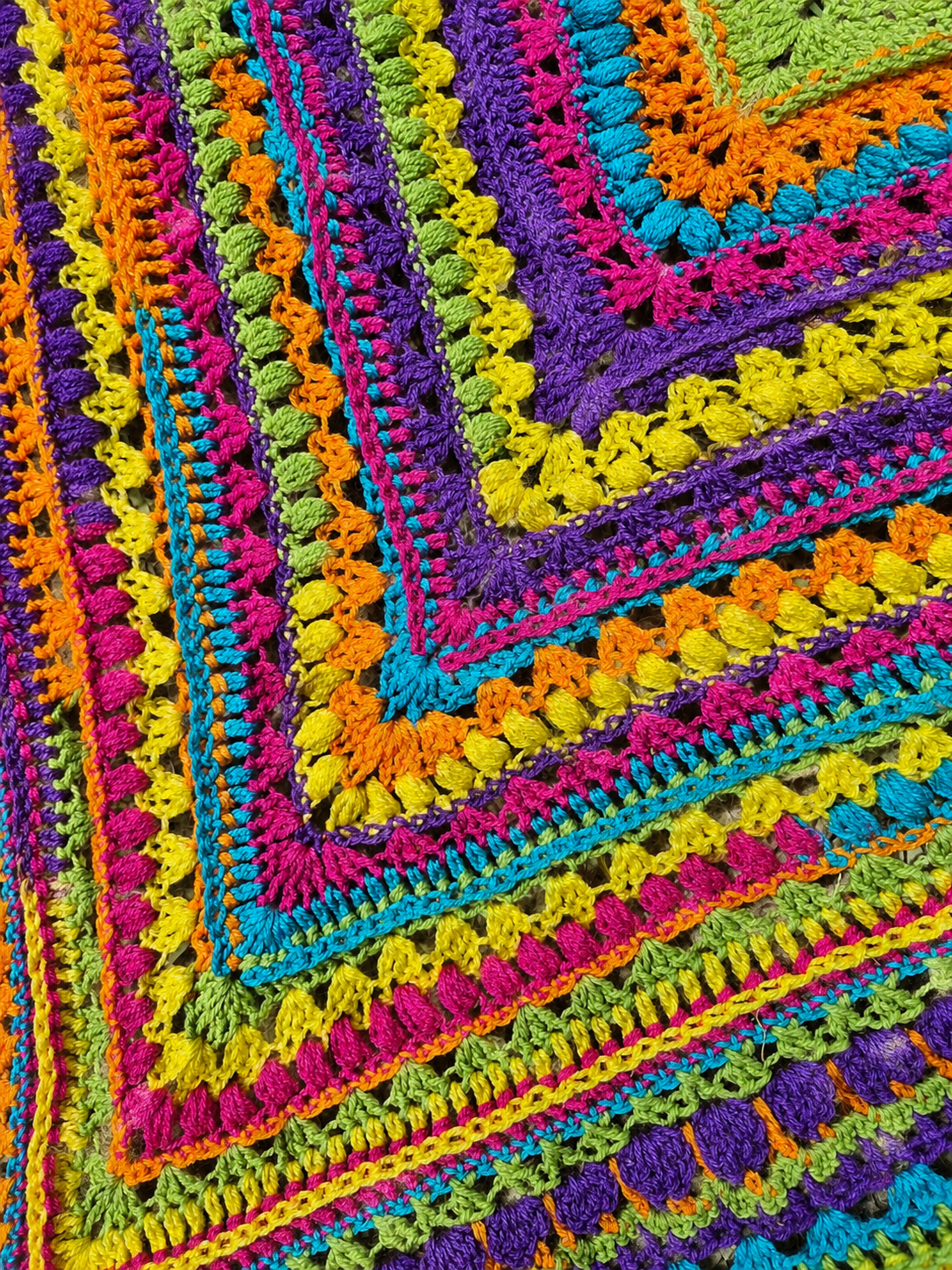 Kaleidoscope Woven Drift Triangle Shawl