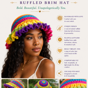 Kaleidoscope Woven Drift – Ruffled Brim Hat